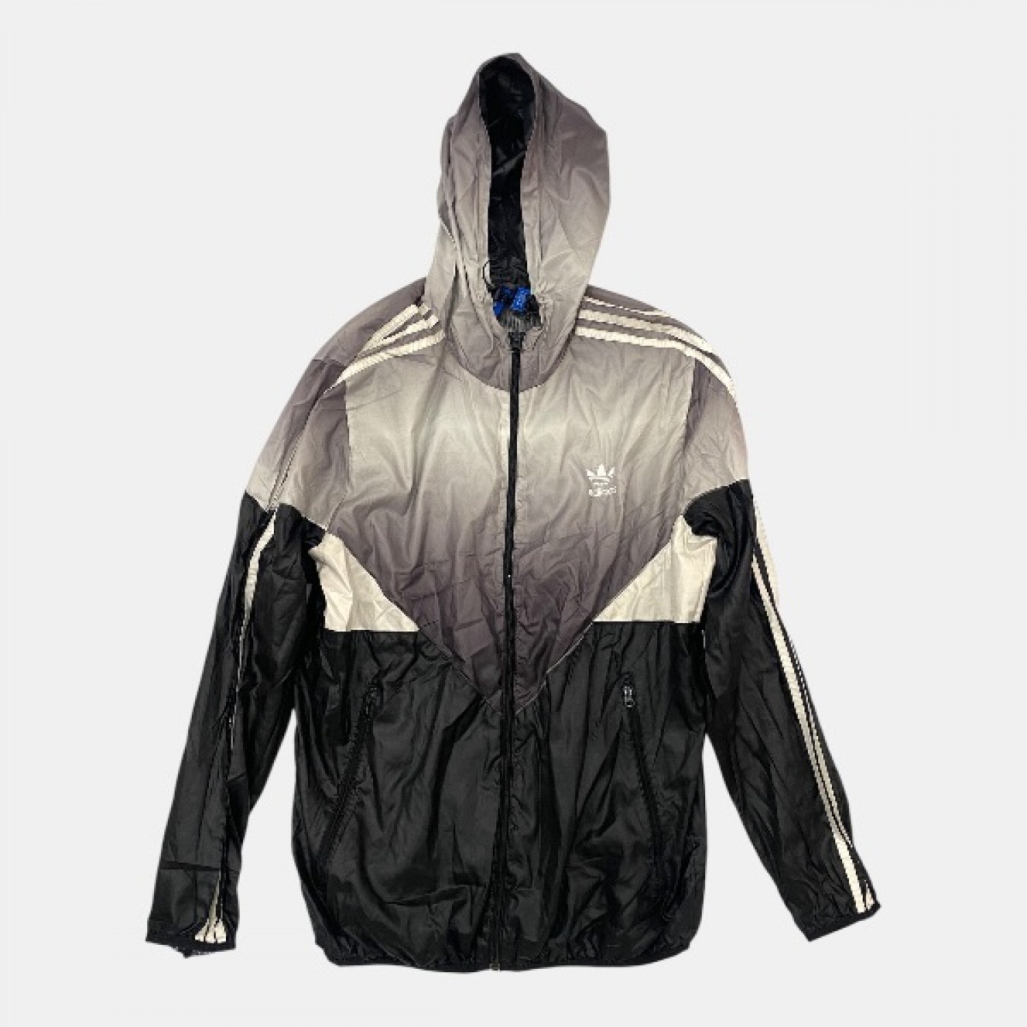 Adidas Originals Colorblock Hooded Τζάκετ Γκρι Μαύρο /pre owned
